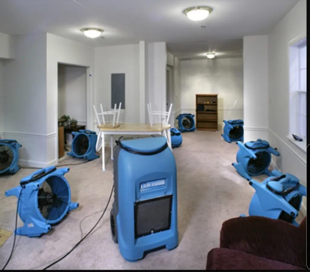 Air movers and dehumidifier setup for Water Extraction & Removal in Apollo Beach